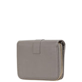 サンローラン YSL 二つ折り財布 コンパクトウォレット 532867 グレー レザー レディース SAINT LAURENT 【中古】
